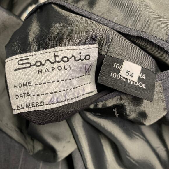 SARTORIO Size 44 Regular Grey Pinstripe Wool Notch Lapel Suit - Picture 11 of 14